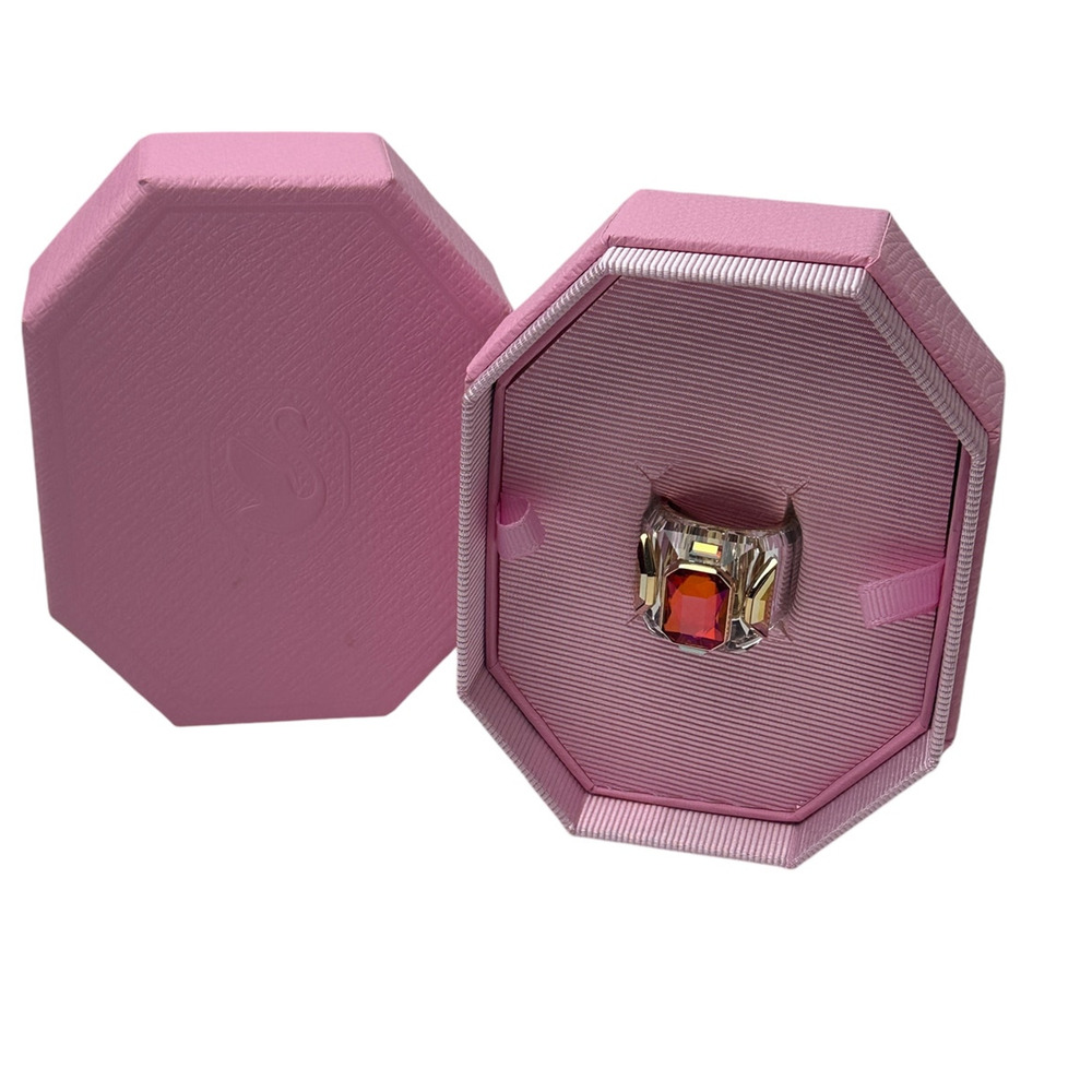 Swarovski Chroma Cocktail Ring Pink and Gold 52 EUR - 6 USA